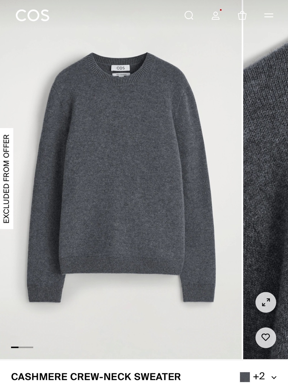 COS Cashmere Crewneck Sweater